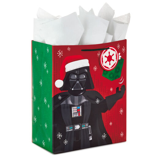 13" Star Wars™ Darth Vader™ Santa Large Christmas Gift Bag With Tissue Paper, 