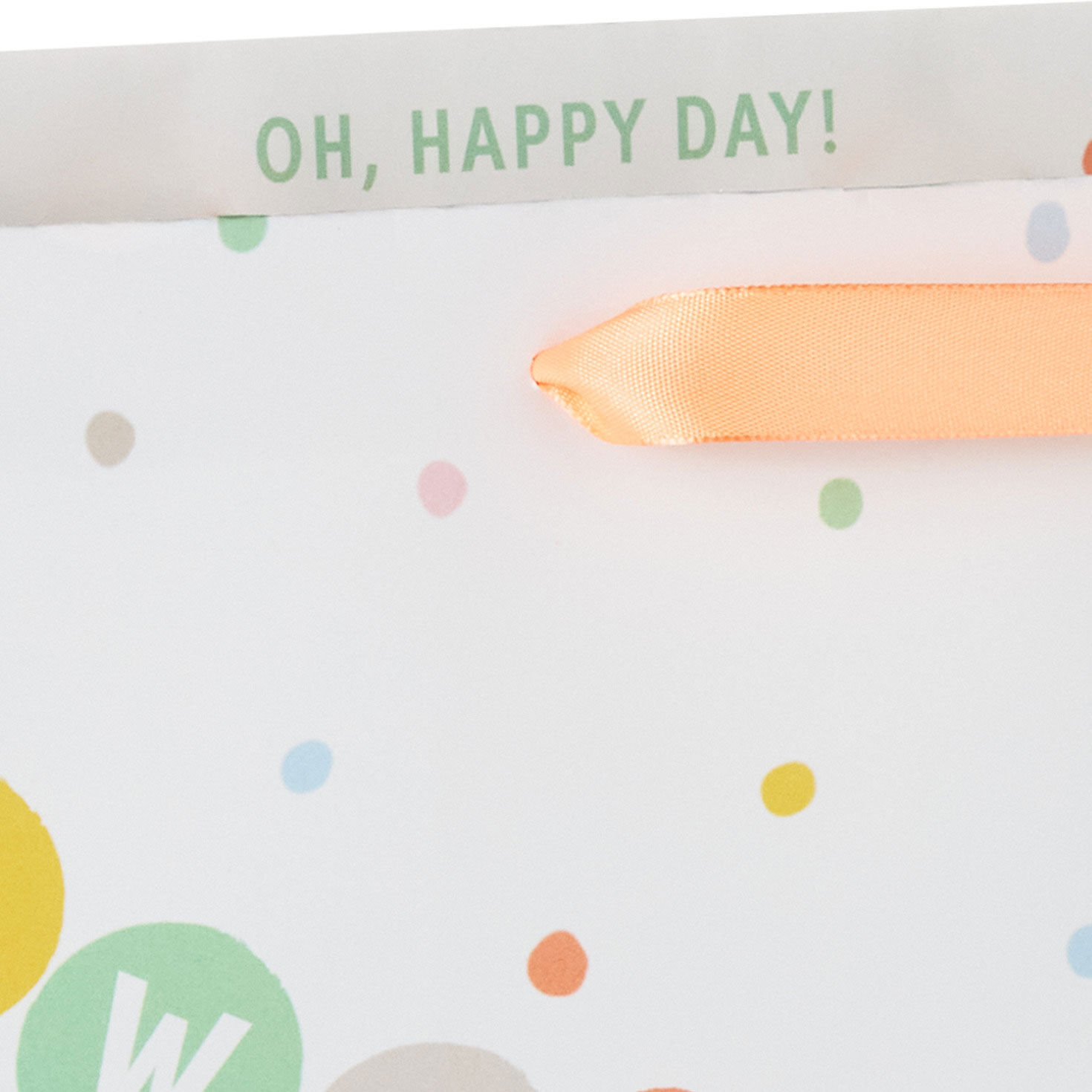 Welcome Baby Banner With Polka Dots Large Gift Bag Handle Detail image number 4