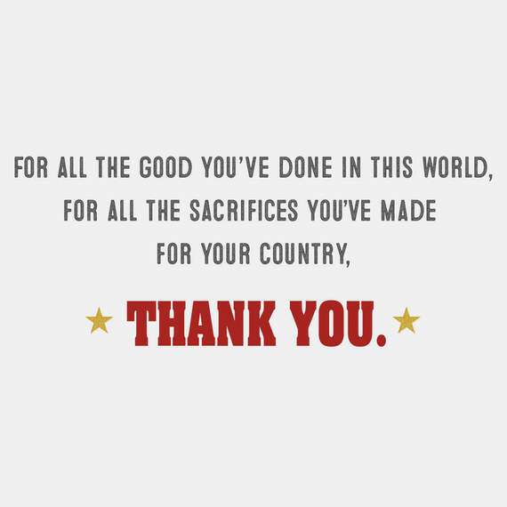 U.S. Marine Corp Grateful for Your Service Veterans Day Card, , large image number 2