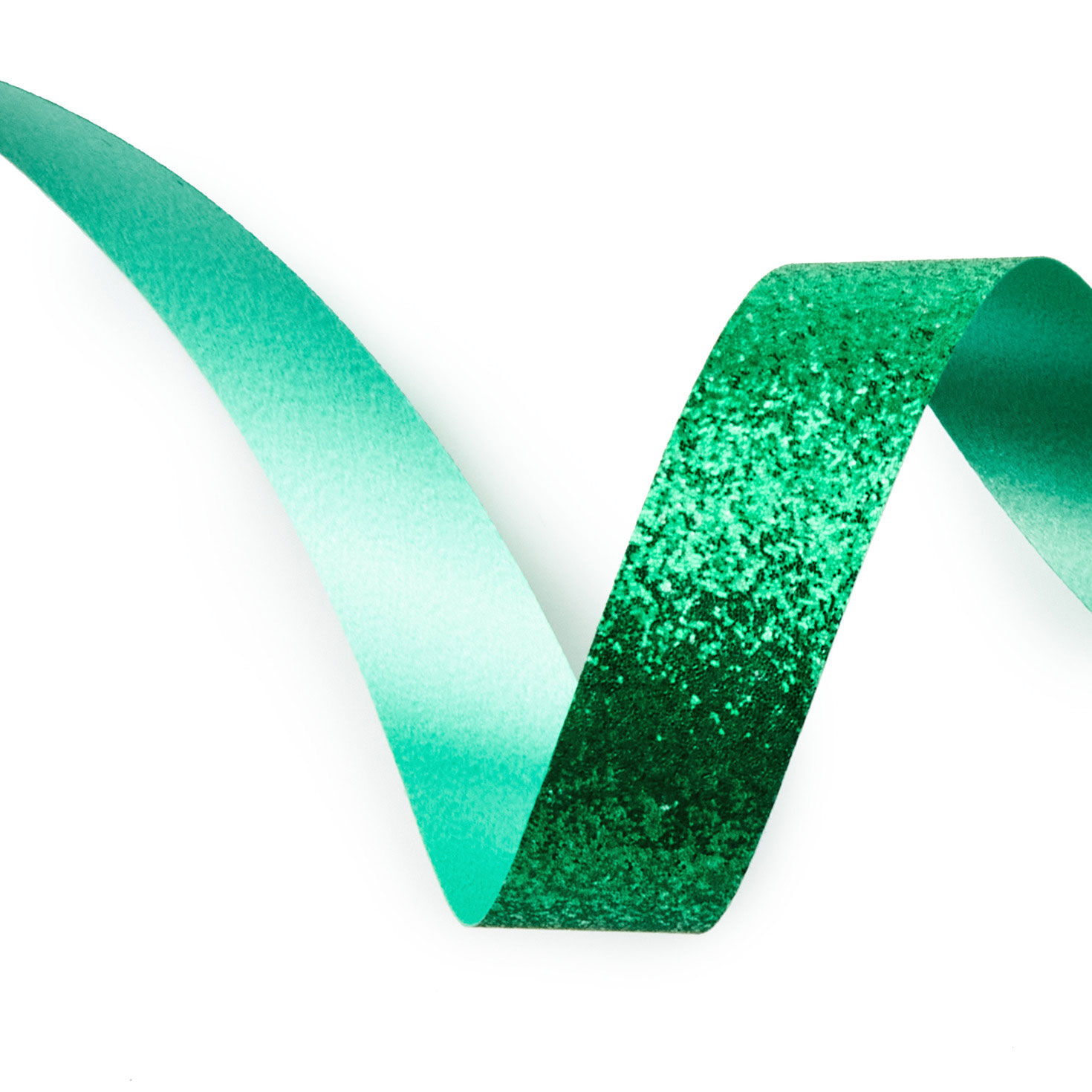 Sparkly Green Holiday Christmas Ribbon upclose view image number 5