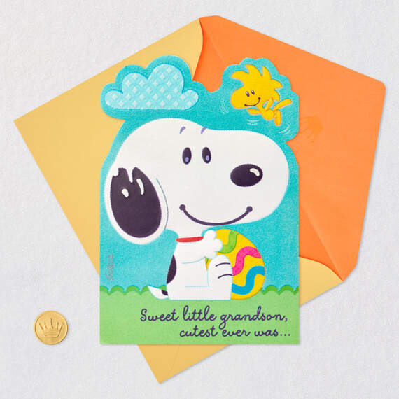 Peanuts® Snoopy and Woodstock First Easter Card for Grandson, , large image number 5