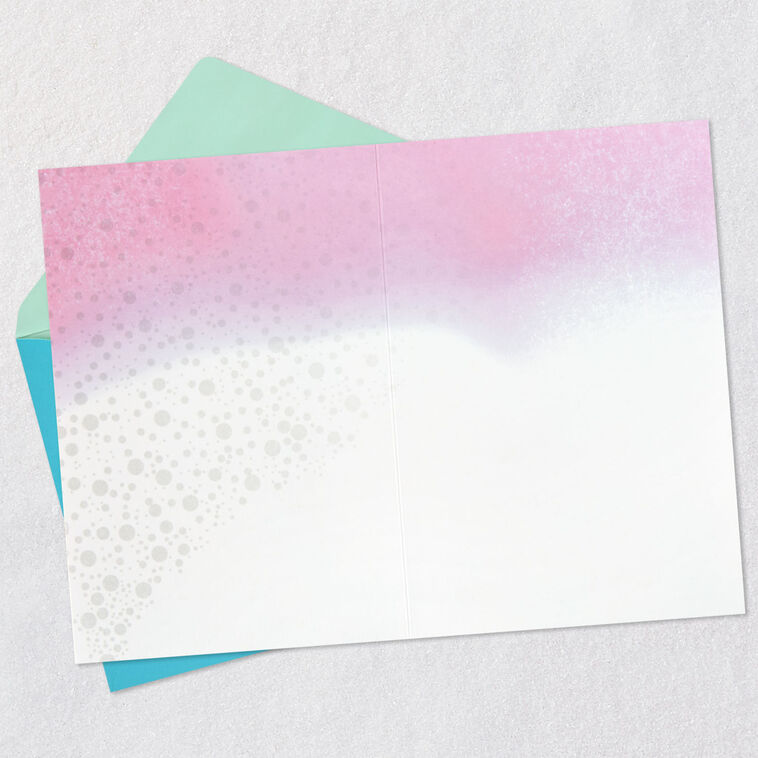 Watercolor Flowers and Sequins Blank Thank You Card  image number 2
