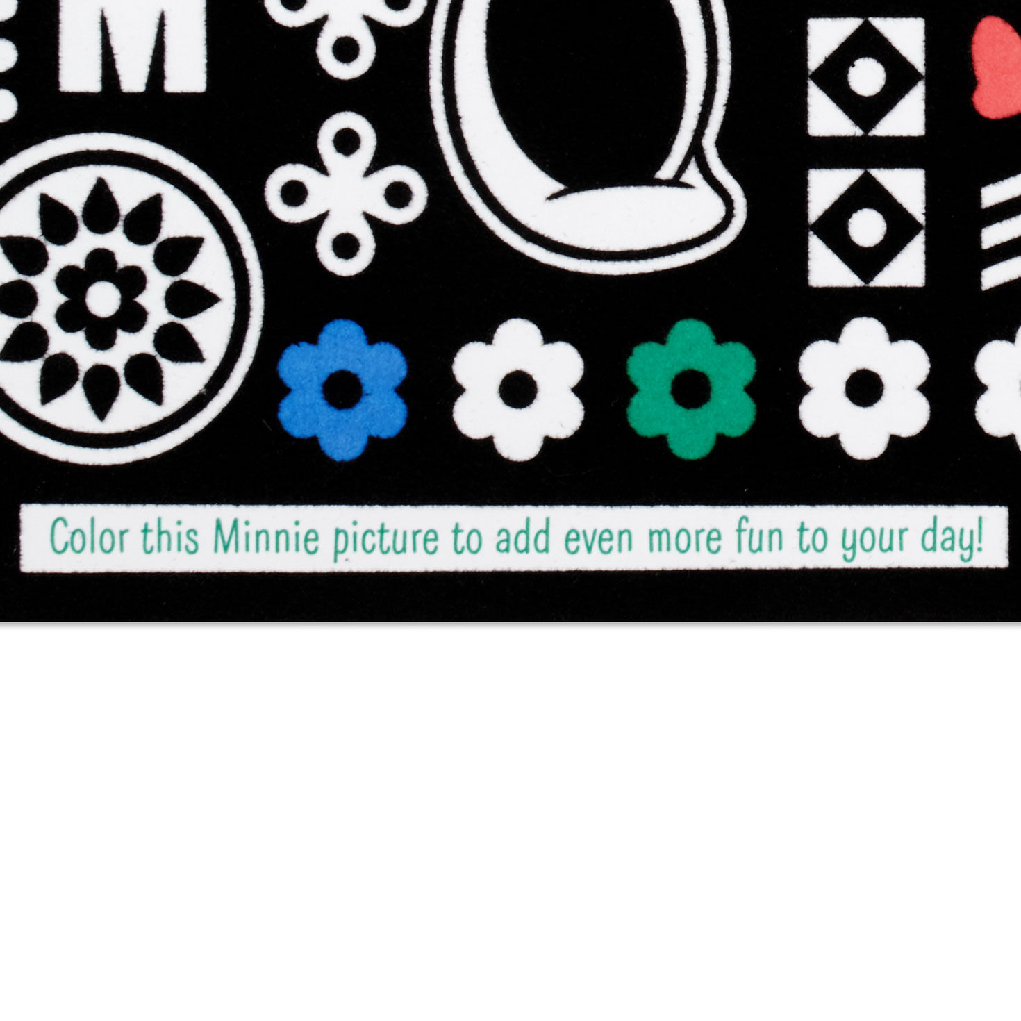 Minnie Mouse 6th Birthday Velvet Coloring Card for Girls card detail image number 3