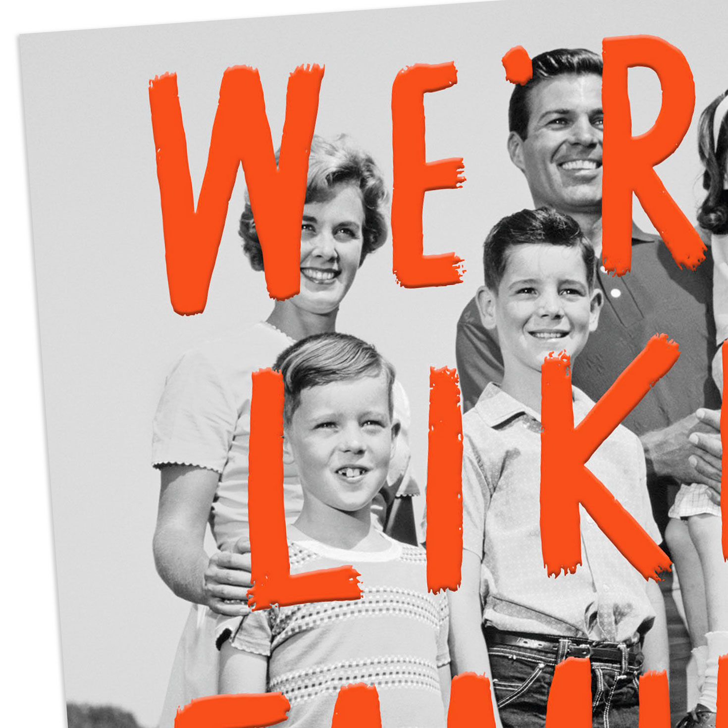 We're Like Family Funny Friendship Card Card Front Detail image number 4