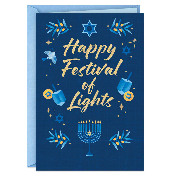 Happy Festival of Lights Icons 99-cent Hanukkah Card Card Front image number 1