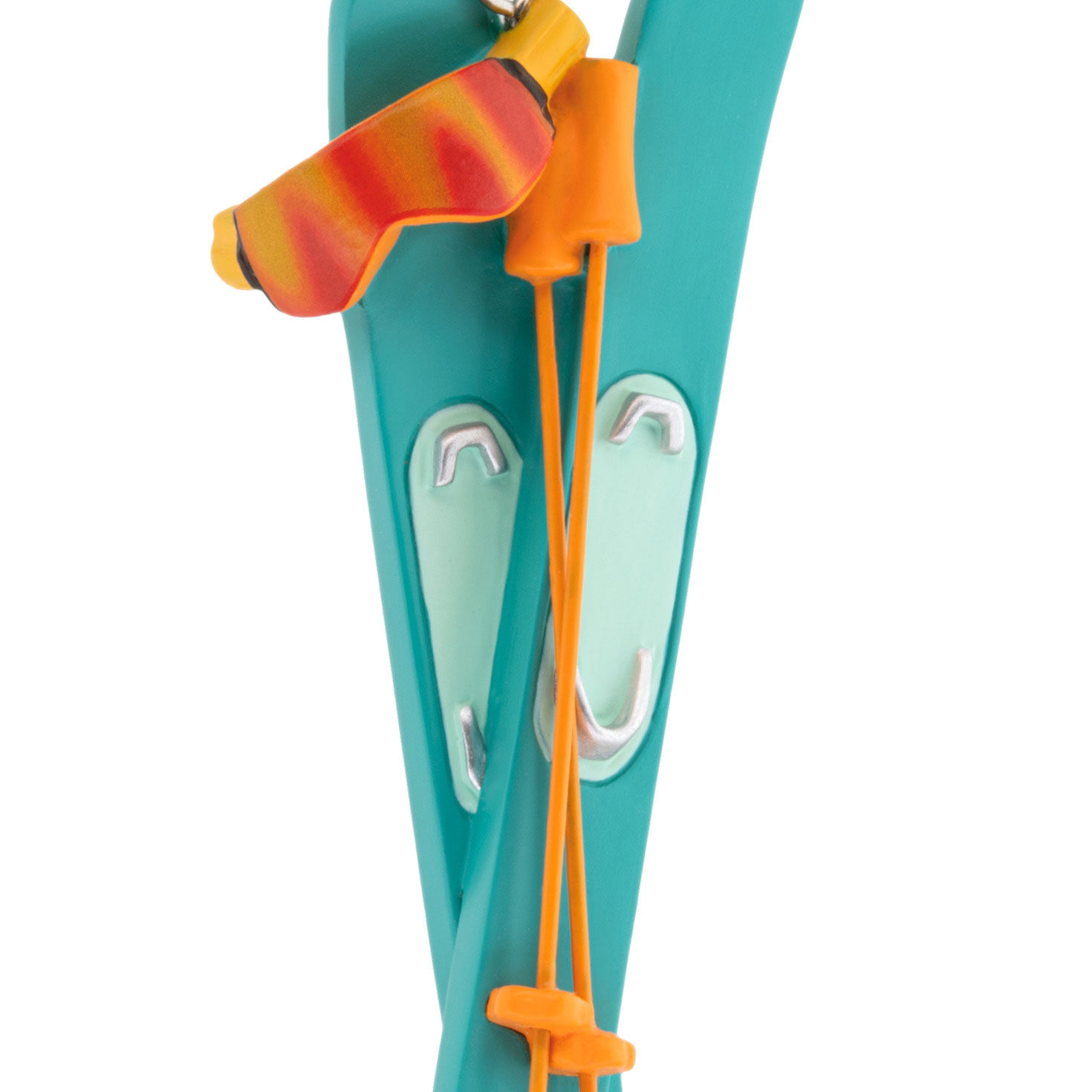 Blue Snow Skis Christmas Ornament closeup view image number 5