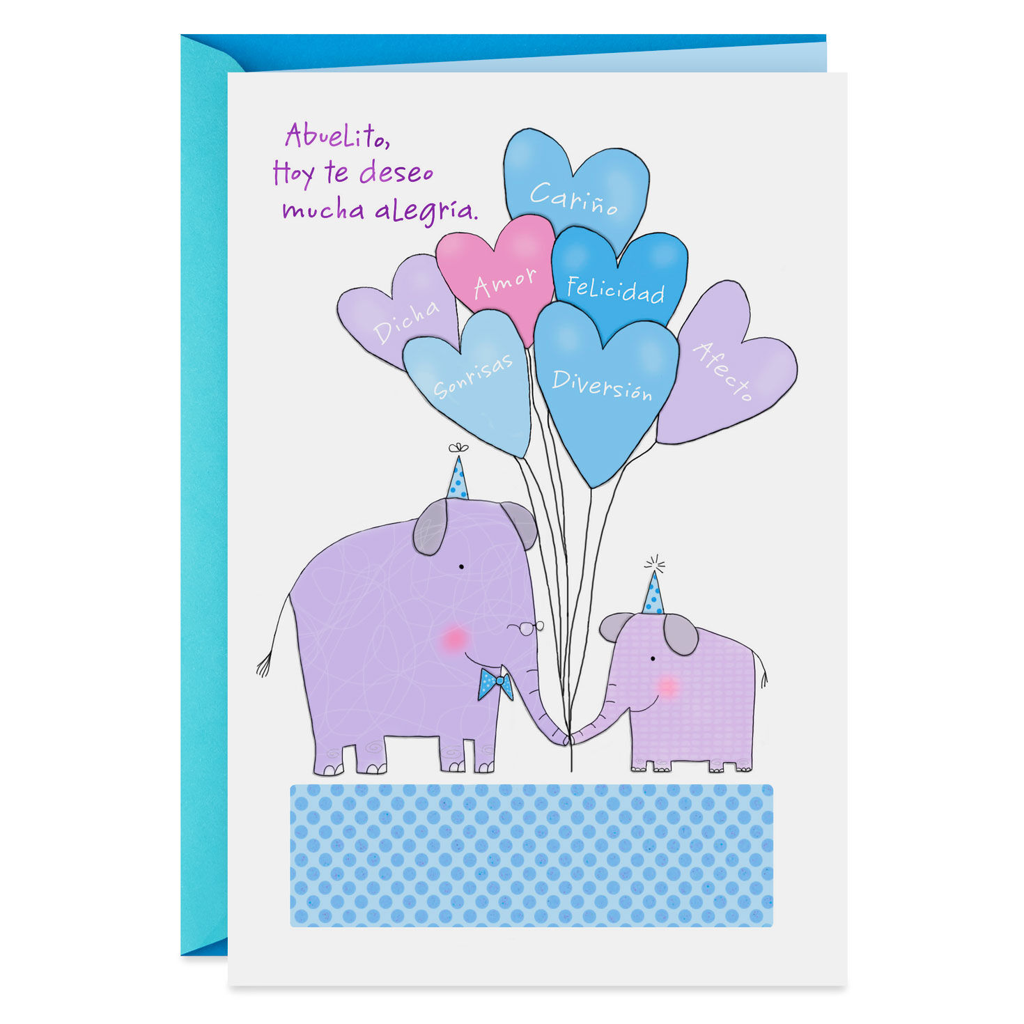 Elephants And Balloons Spanish Language Grandpa Birthday Card Greeting Cards Hallmark