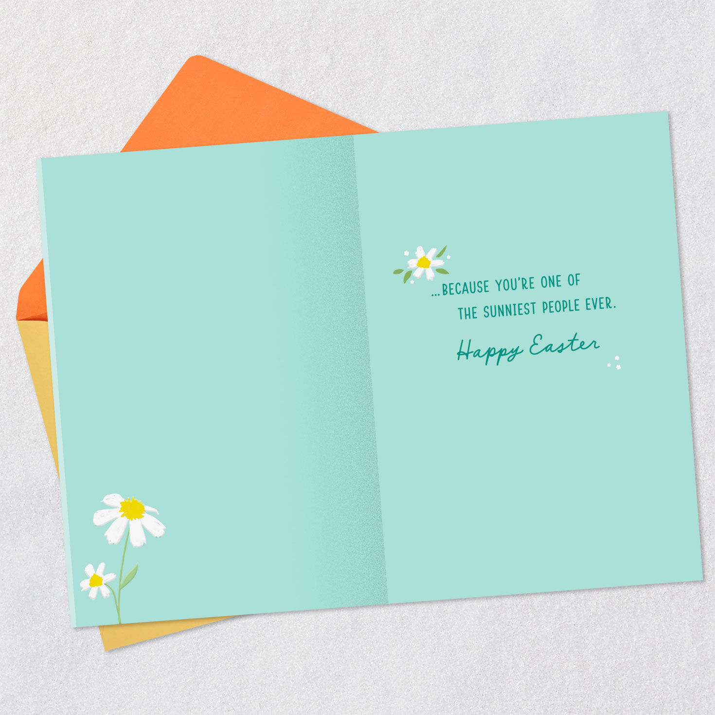 Painted White and Yellow Daisies Easter Card for Niece Open card with envelope image number 3