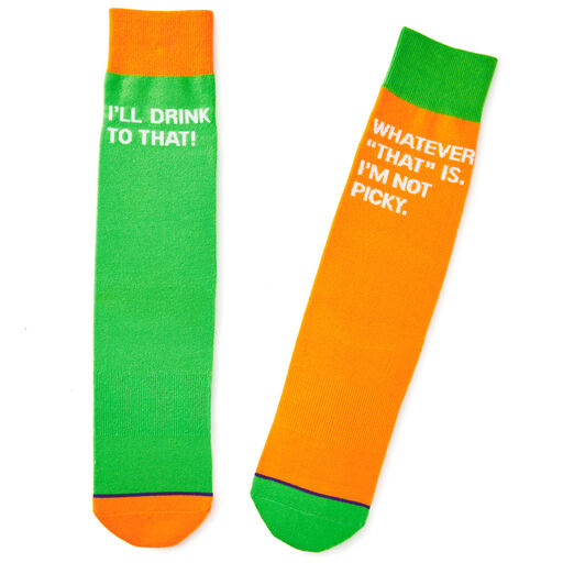 I'll Drink to That Toe of a Kind Novelty Crew Socks, 