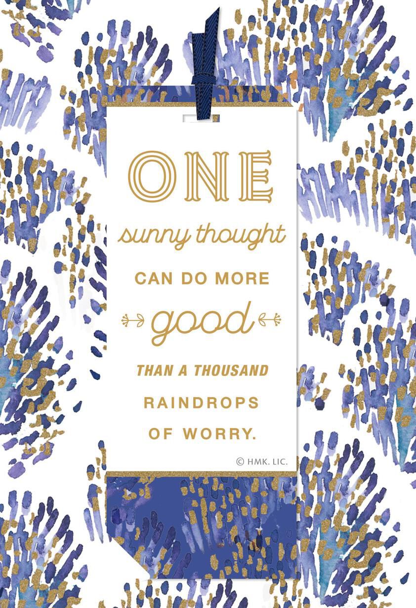 One Sunny Thought Encouragement Card With Removable Bookmark