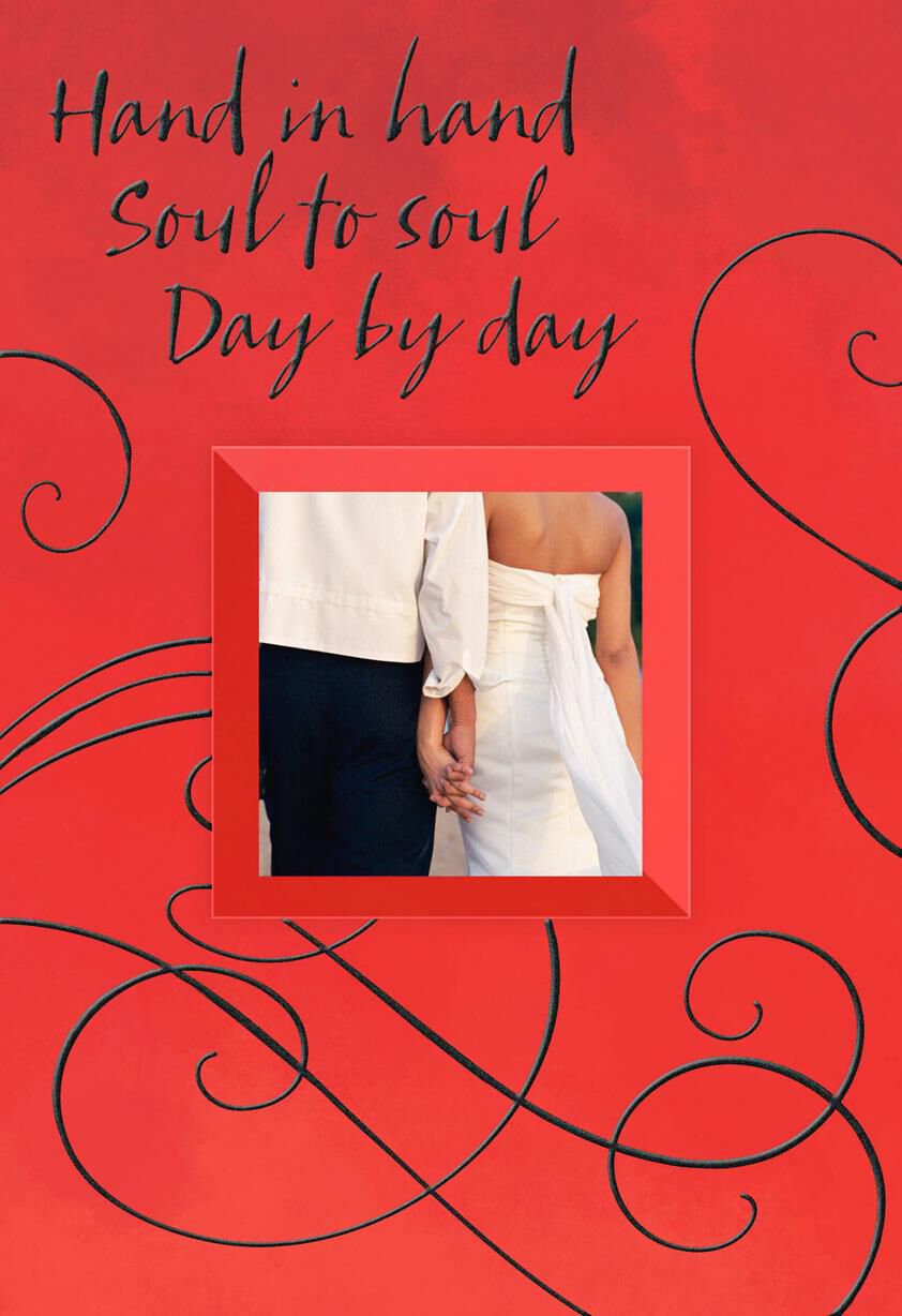 Couple Holding Hands Wedding Card