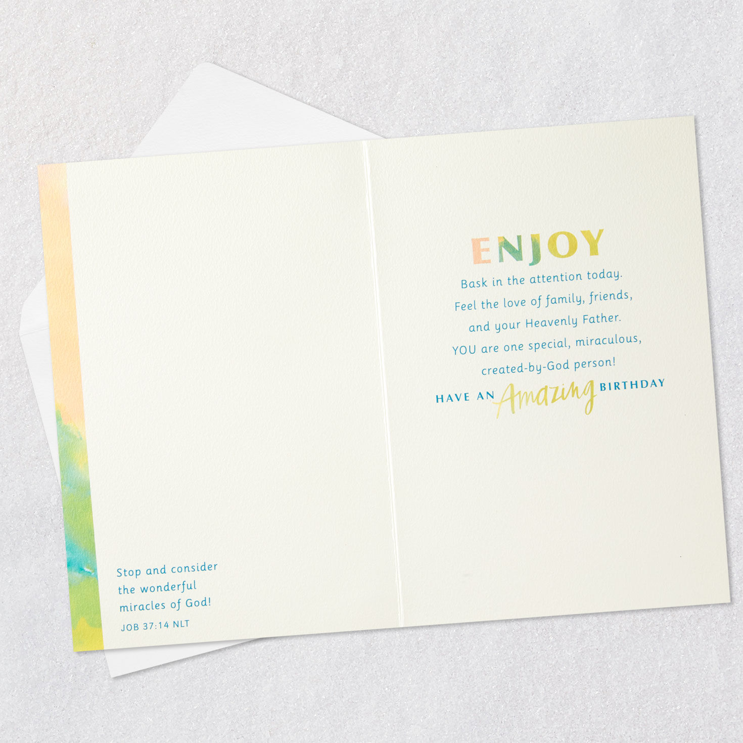 Stop, Look, Listen and Enjoy Religious Birthday Card, , large image number 4