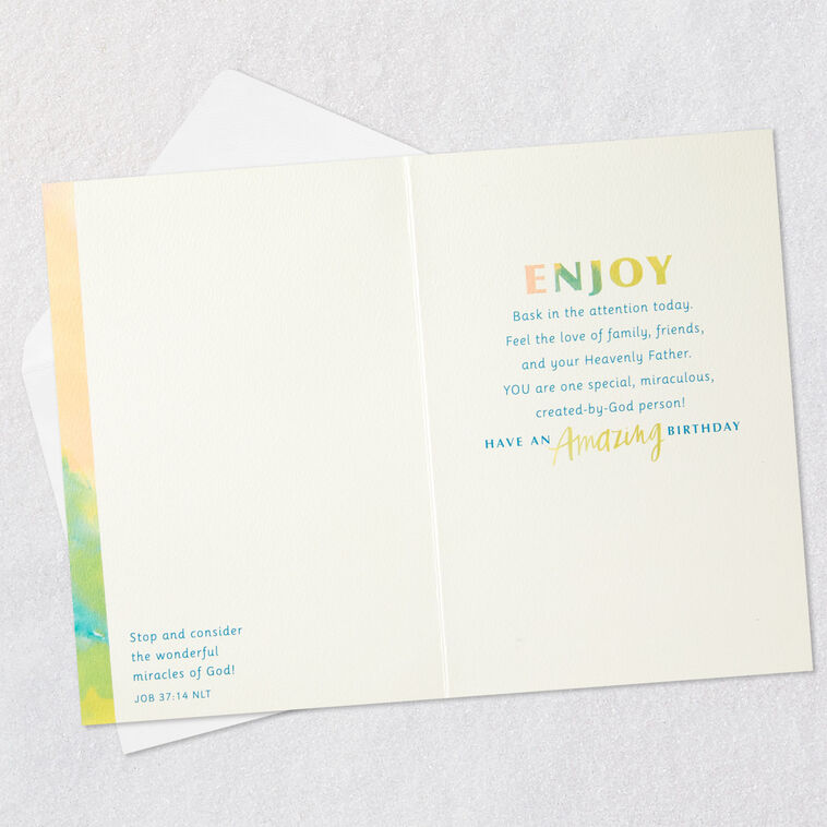 Stop, Look, Listen and Enjoy Religious Birthday Card, , large image number 4