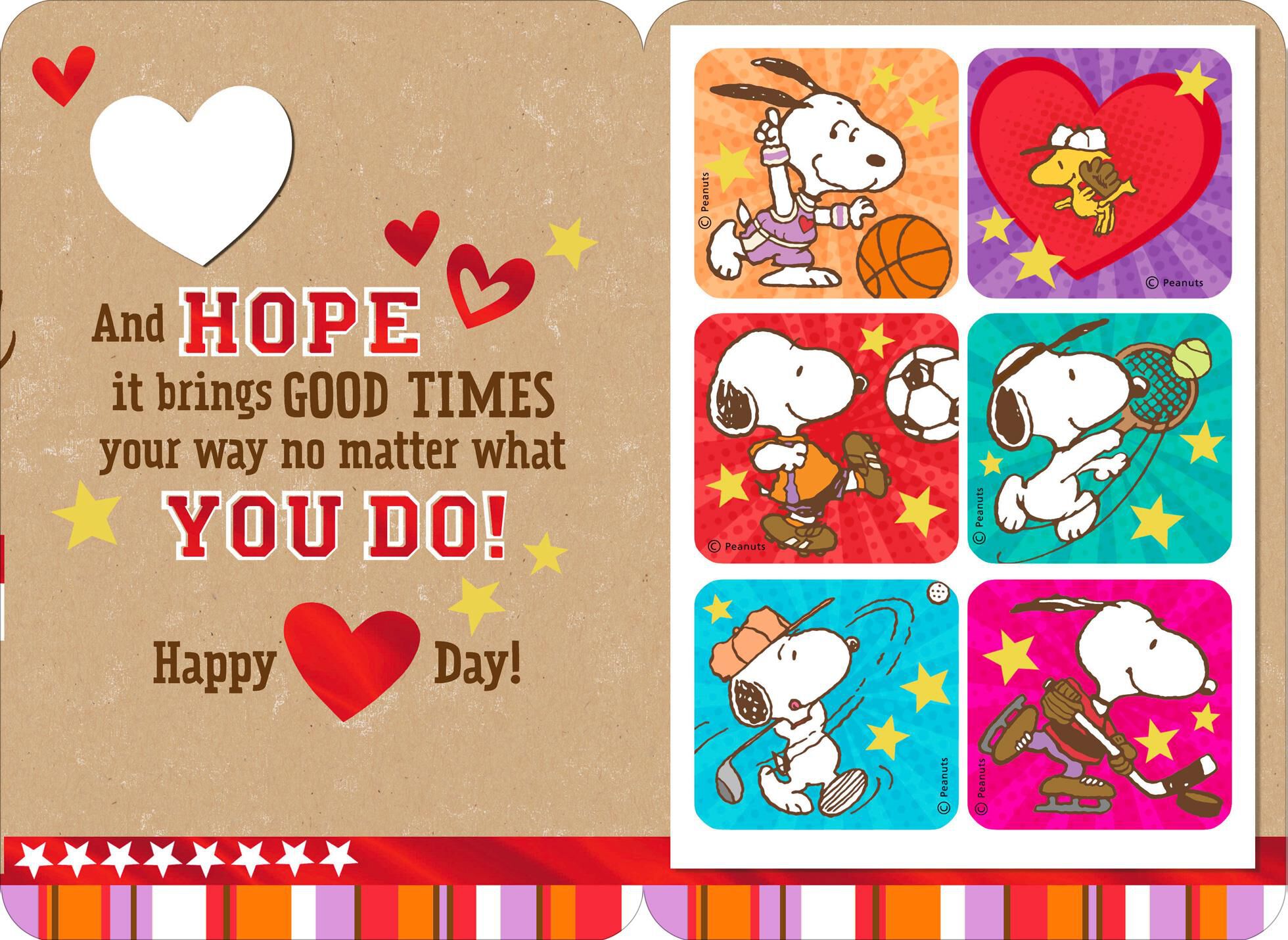 Peanuts® Snoopy and Woodstock Valentine's Day Card With Stickers