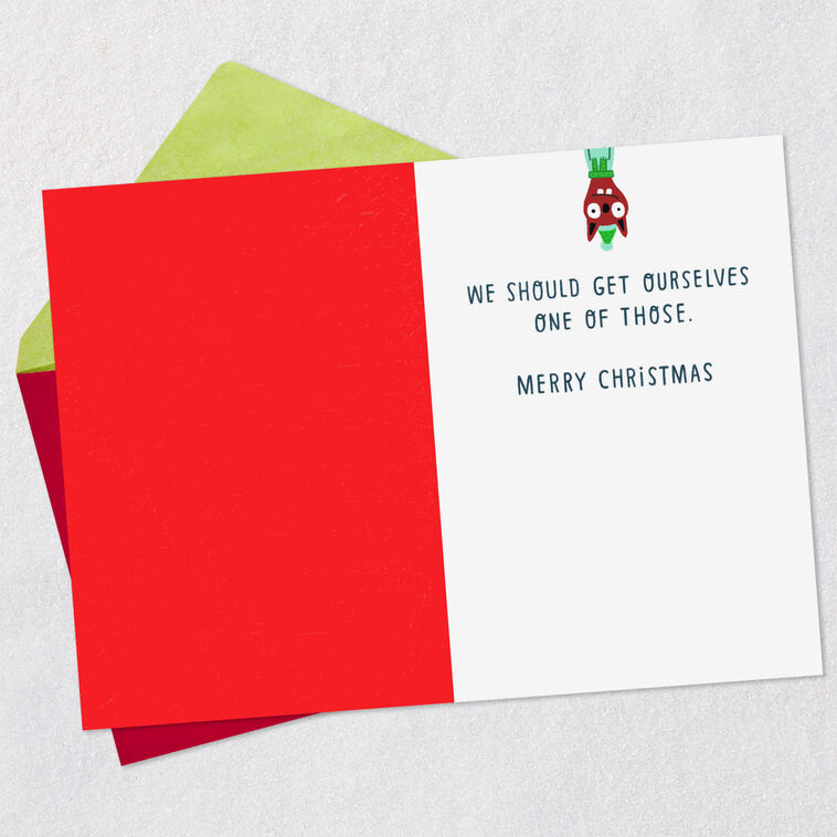 Colorful Cartoon Critter Family Funny Christmas Card Open card with envelope image number 3