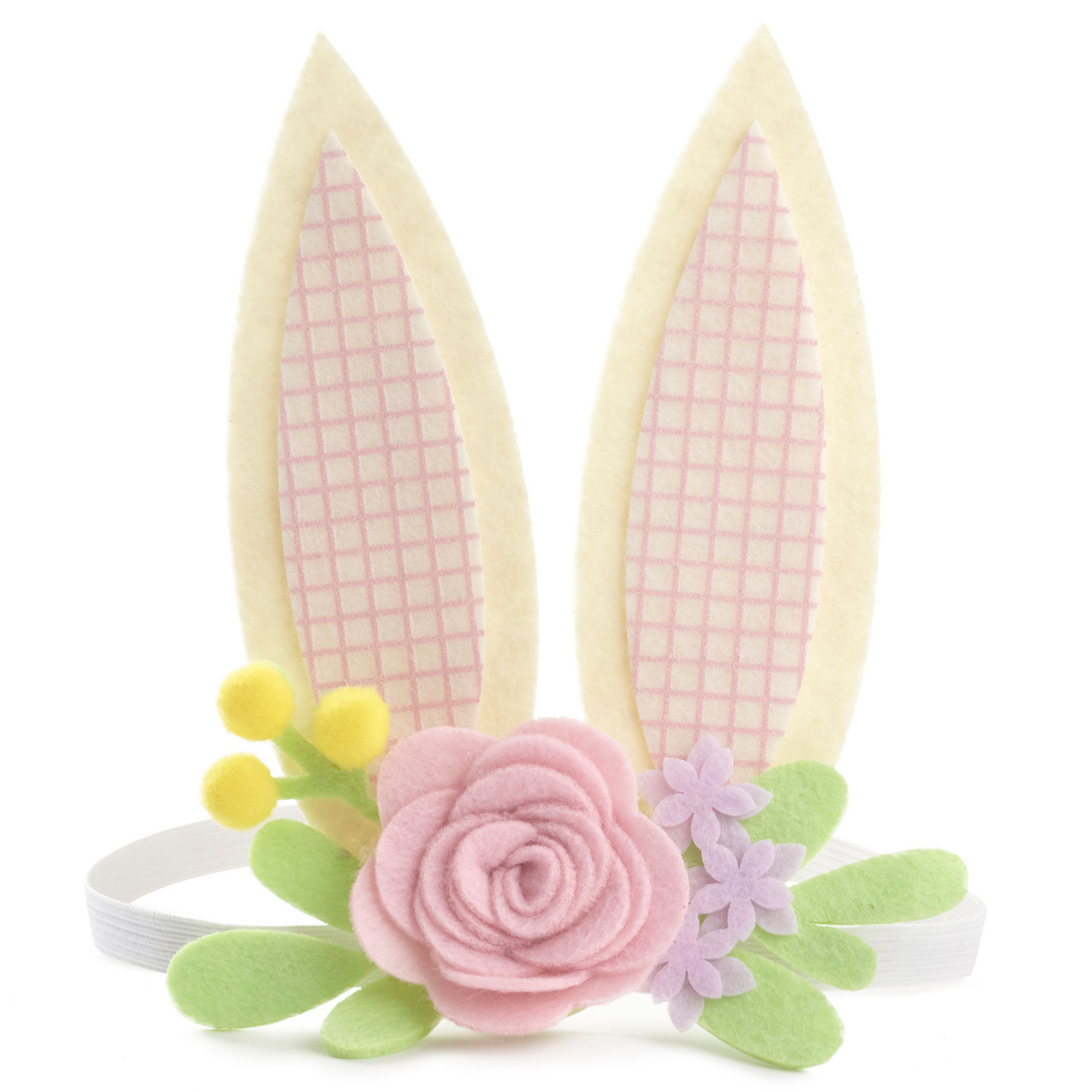 Pink Plaid Bunny Ears Headband Easter Card for Kids Card Front Detail image number 6