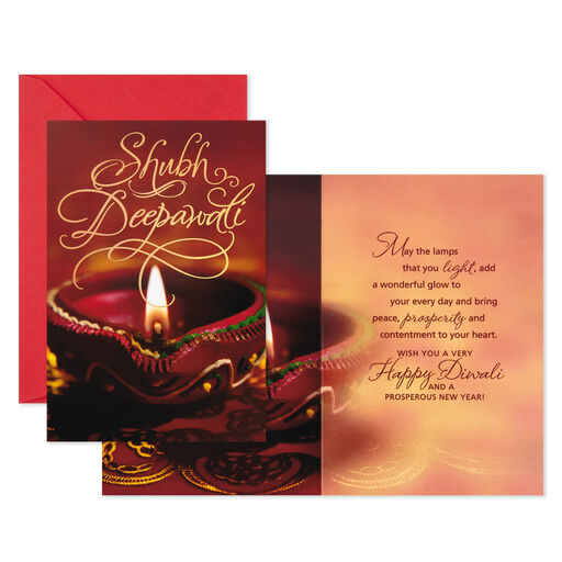 Shubh Deepawali Diwali Cards, Pack of 6, 