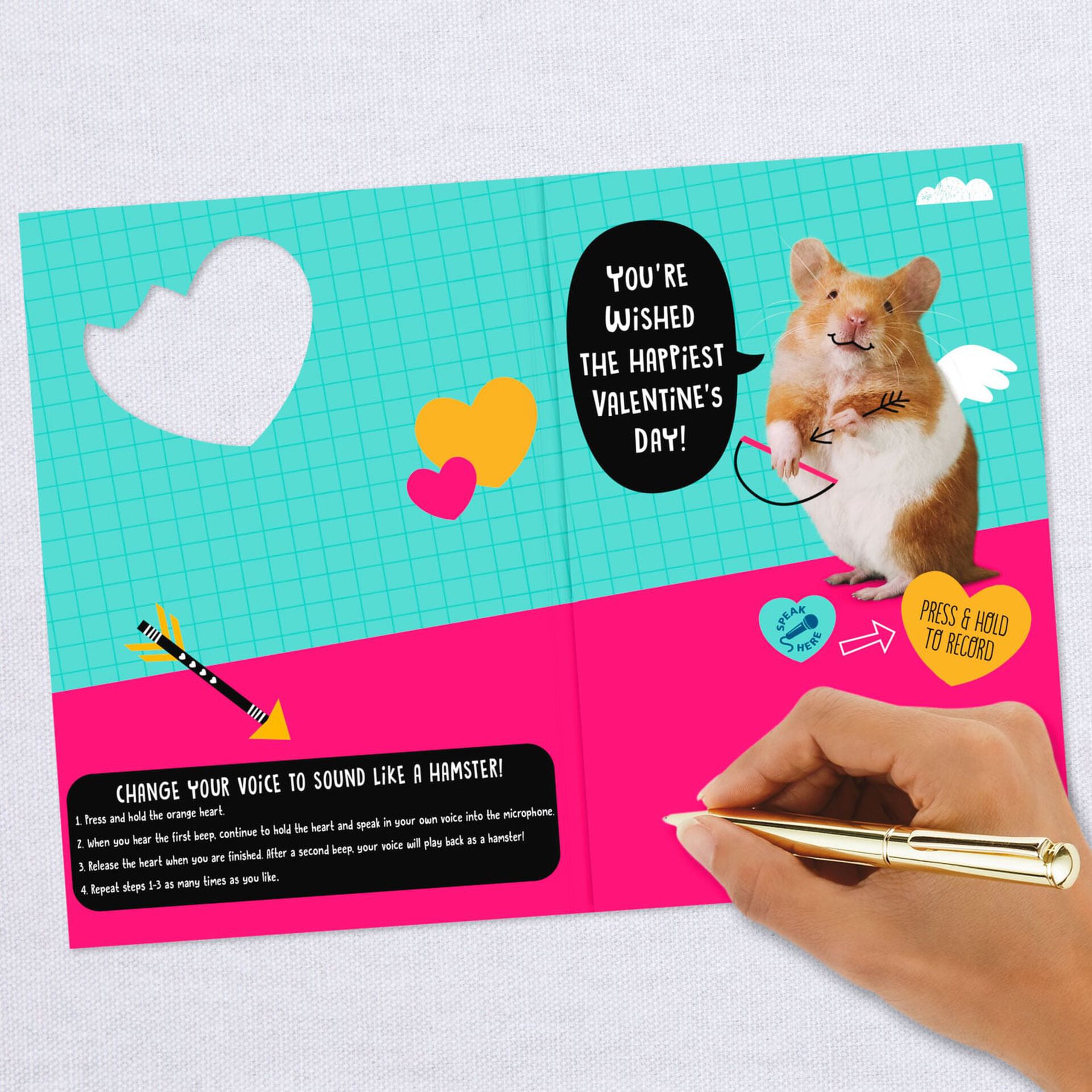 Hamster Recordable Valentine S Day Card Greeting Cards Hallmark Card by hallmark birthday on the front of the card is a man reading a depressing newspaper outside: hamster recordable valentine s day card