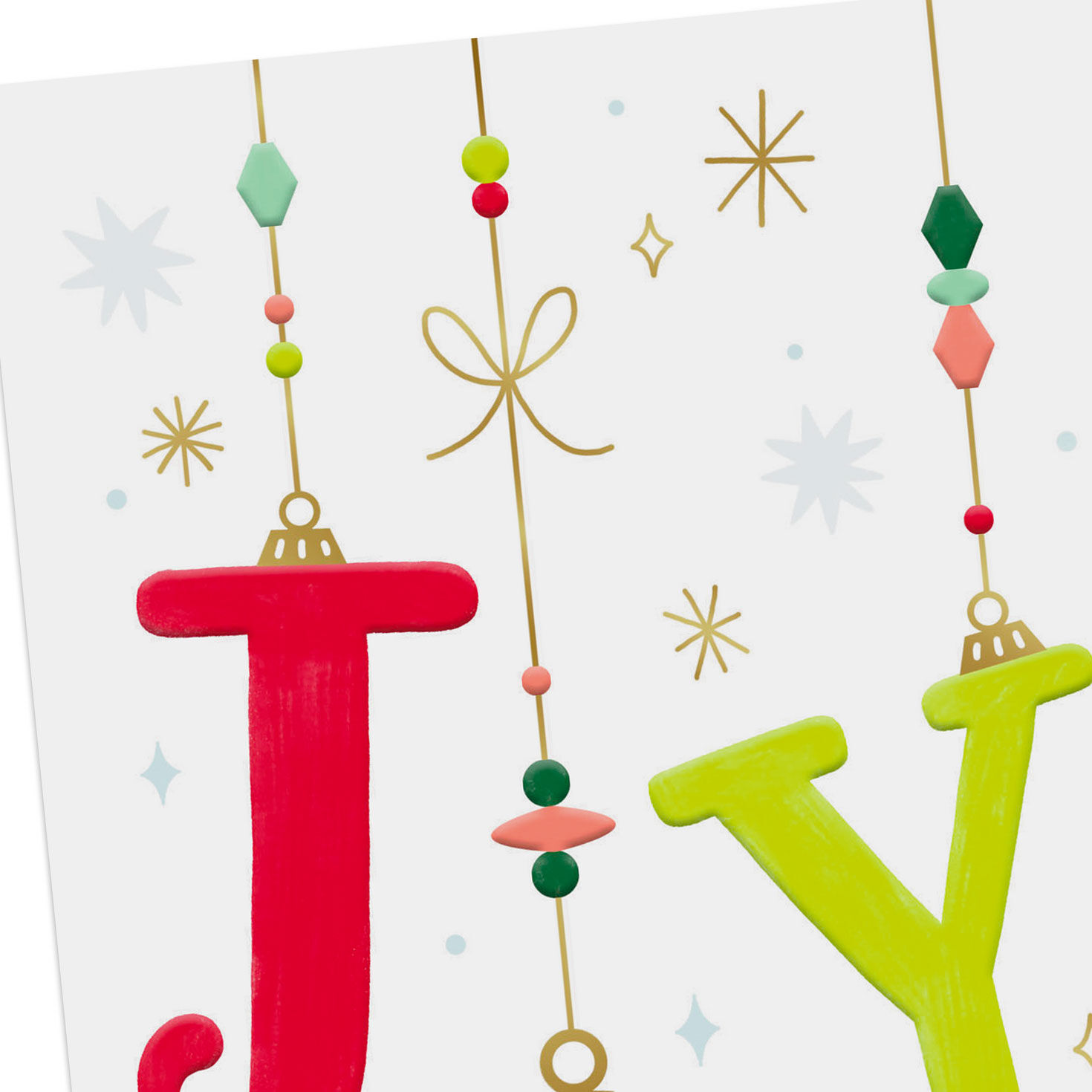 Peace and Joy Ornaments Money Holder Christmas Card Card Front Detail image number 5
