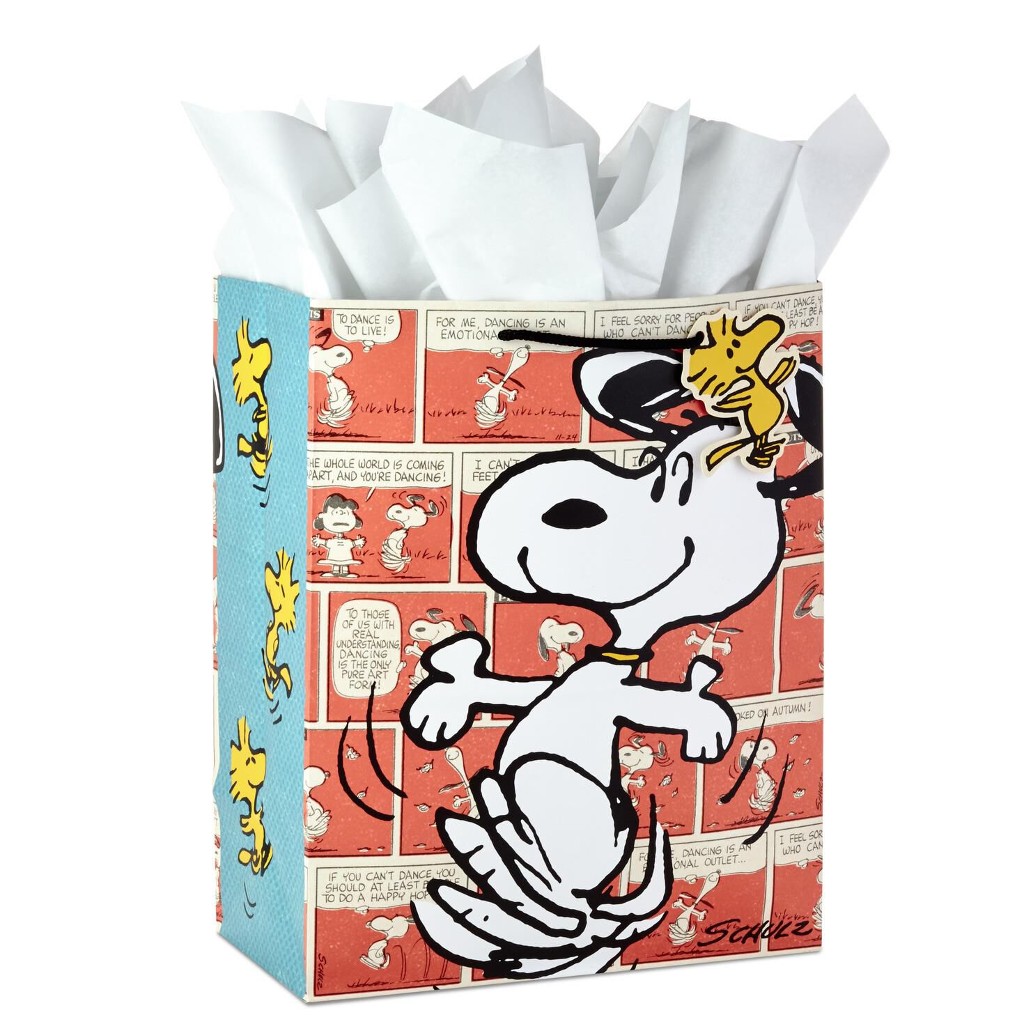 Peanuts® Snoopy Dancing Large Gift Bag With Tissue, 13 - Gift