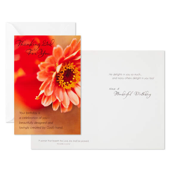 Flower Photos Assorted Religious Birthday Cards, Box of 12, , large image number 3