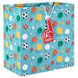 15" Sports Balls on Blue Extra-Deep Birthday Gift Bag, , large image number 1