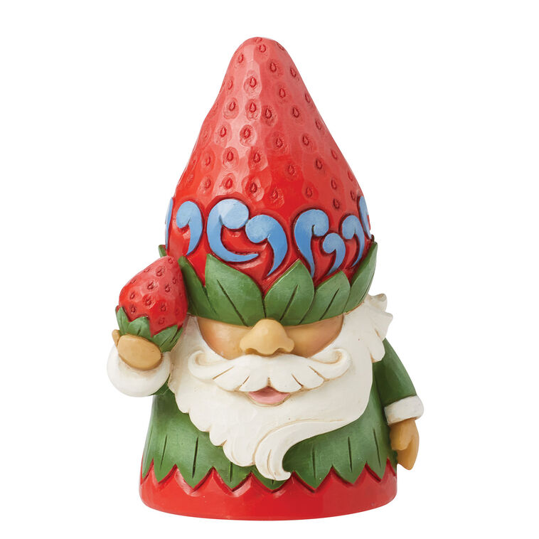 Jim Shore Gnome in Strawberry Hat Figurine, 3.8"