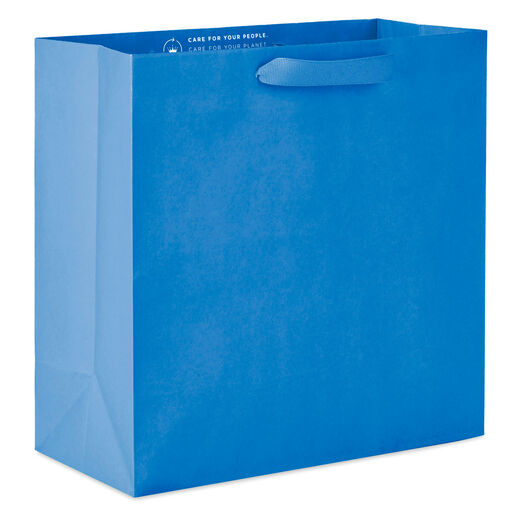 10.4" Large Square Royal Blue Gift Bag, Royal Blue