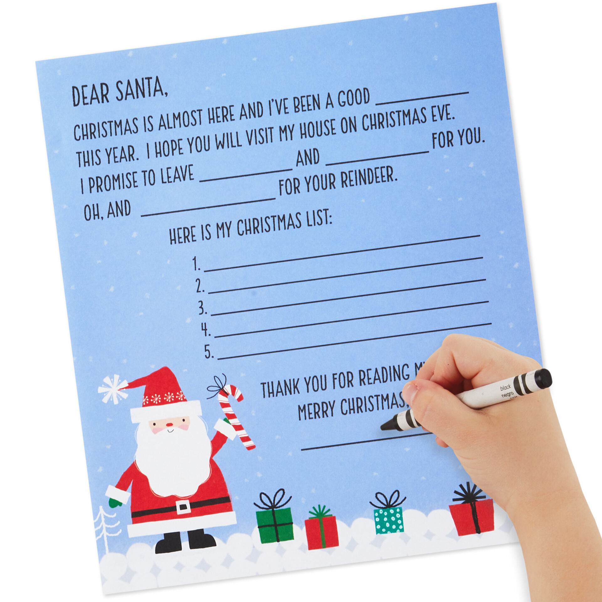 Letters to Santa Kids Stationery Kit With Crayola® Crayons and Stickers