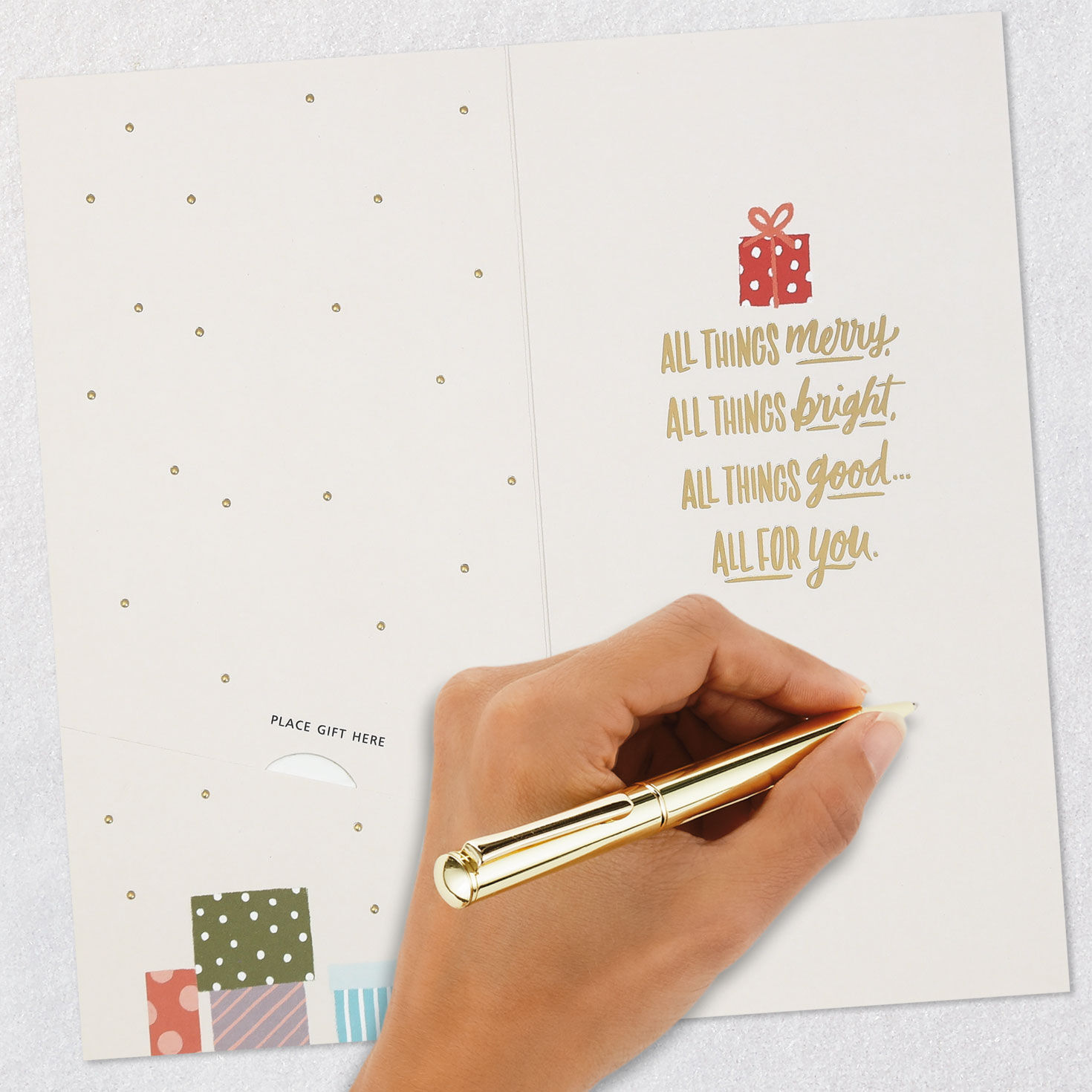 Presents Dog in Car Christmas Money Holder Card Signing card image number 7