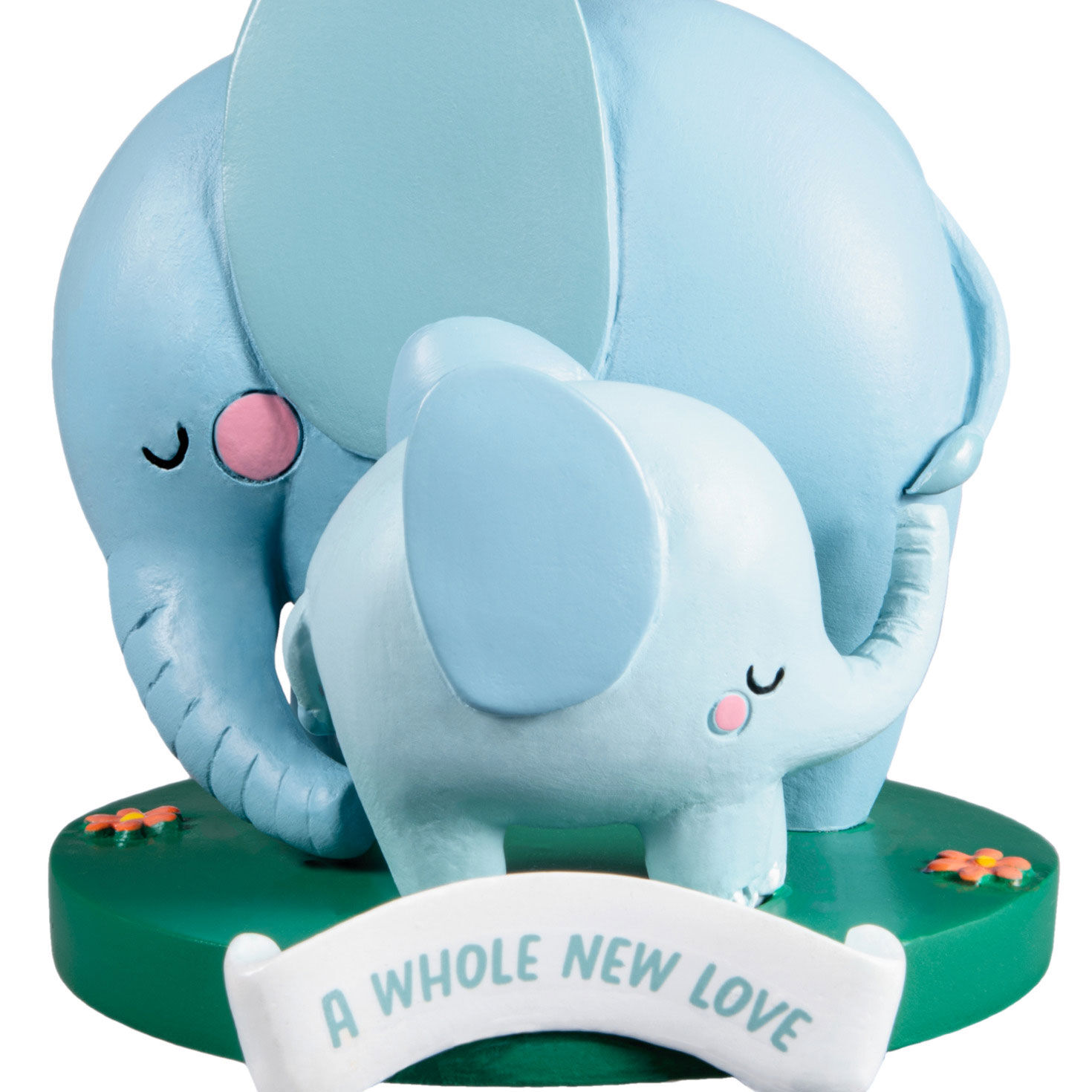 Blue Elephants New Love Christmas Ornament closeup view image number 5