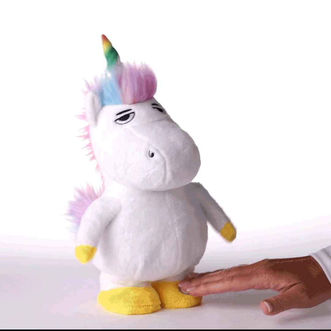 Musical Dancing Unicorn With Rainbow Horn Plush Toy front image number 2