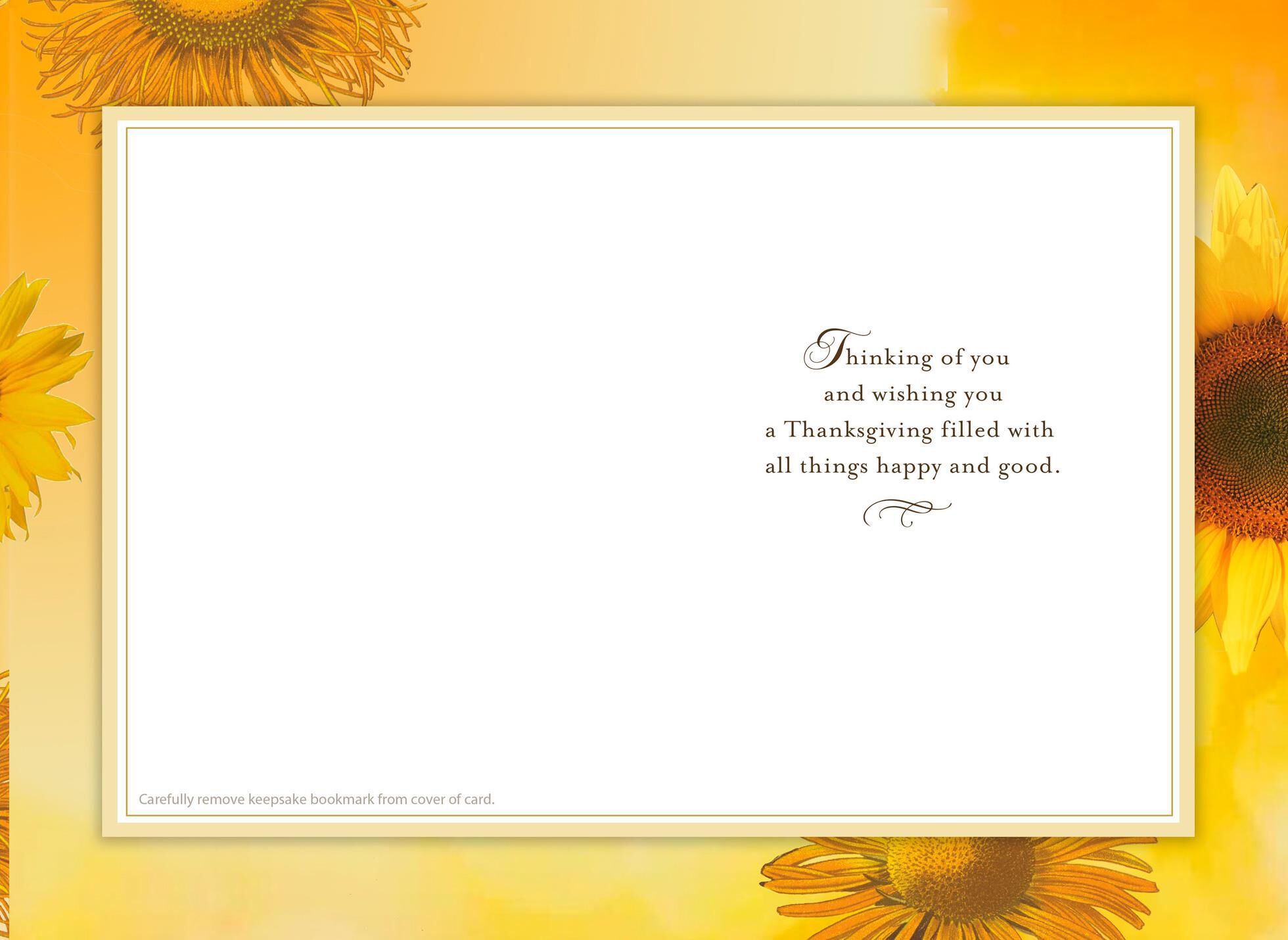 Gratitude Is Like Food for the Soul Thanksgiving Card With Bookmark