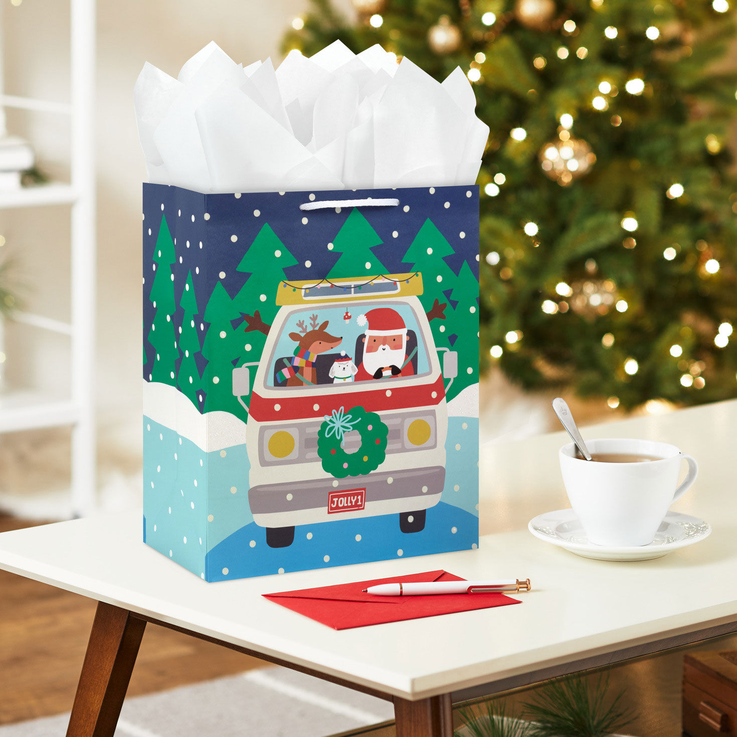 13 Santa Road Trip Large Christmas Gift Bag Gift Bags Hallmark