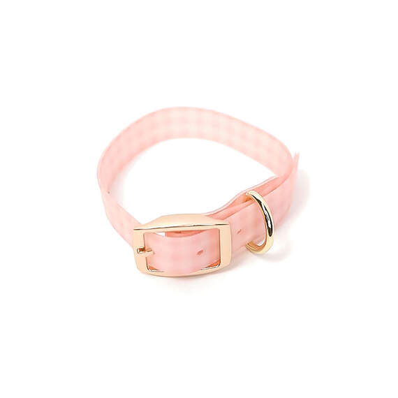 Mary Square Pink Gingham Dog Collar, , large image number 1
