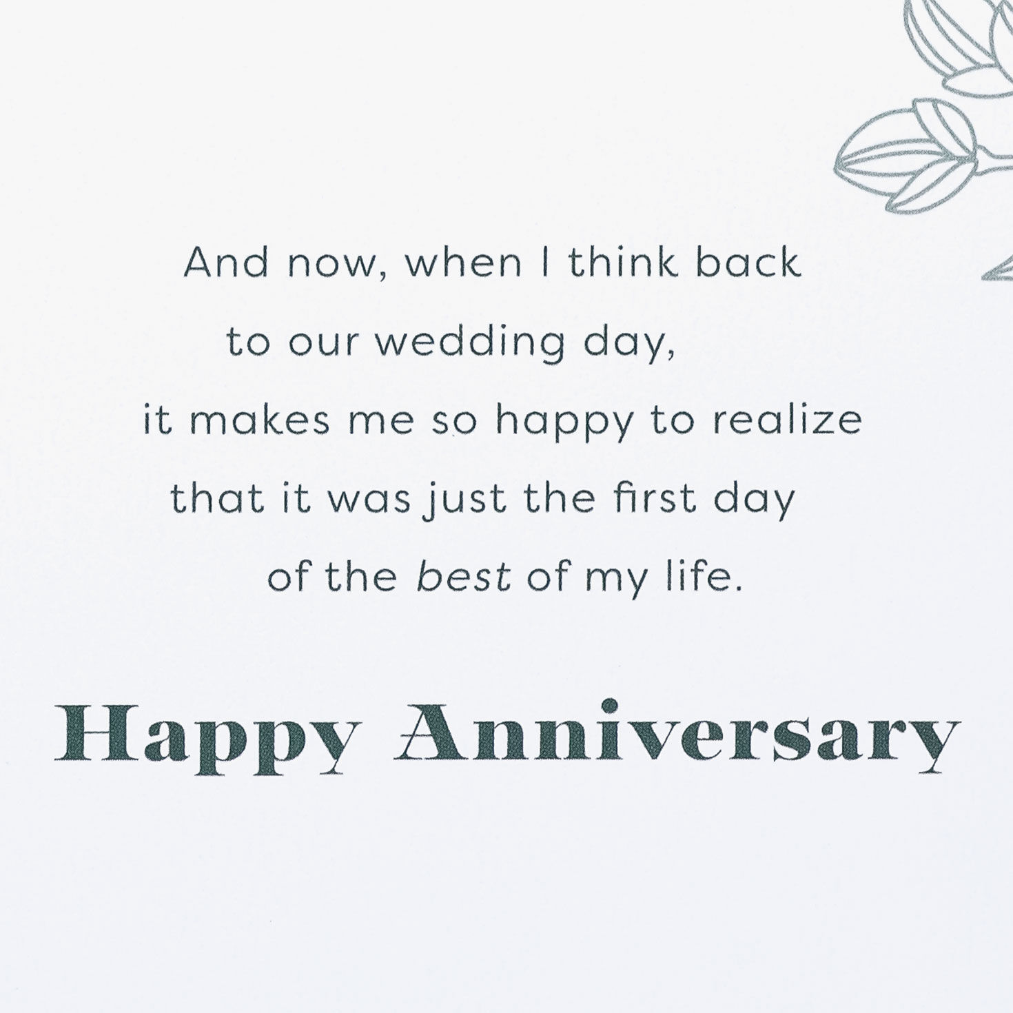 Green Leaves Anniversary Card for Husband Sentiment image number 3