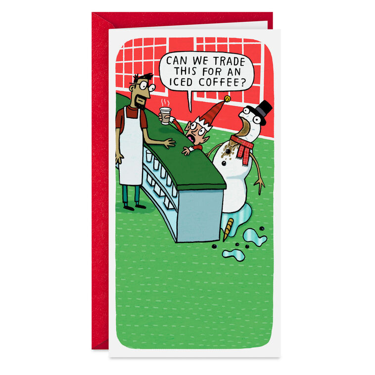 A Latte Joy Funny Money Holder Christmas Card