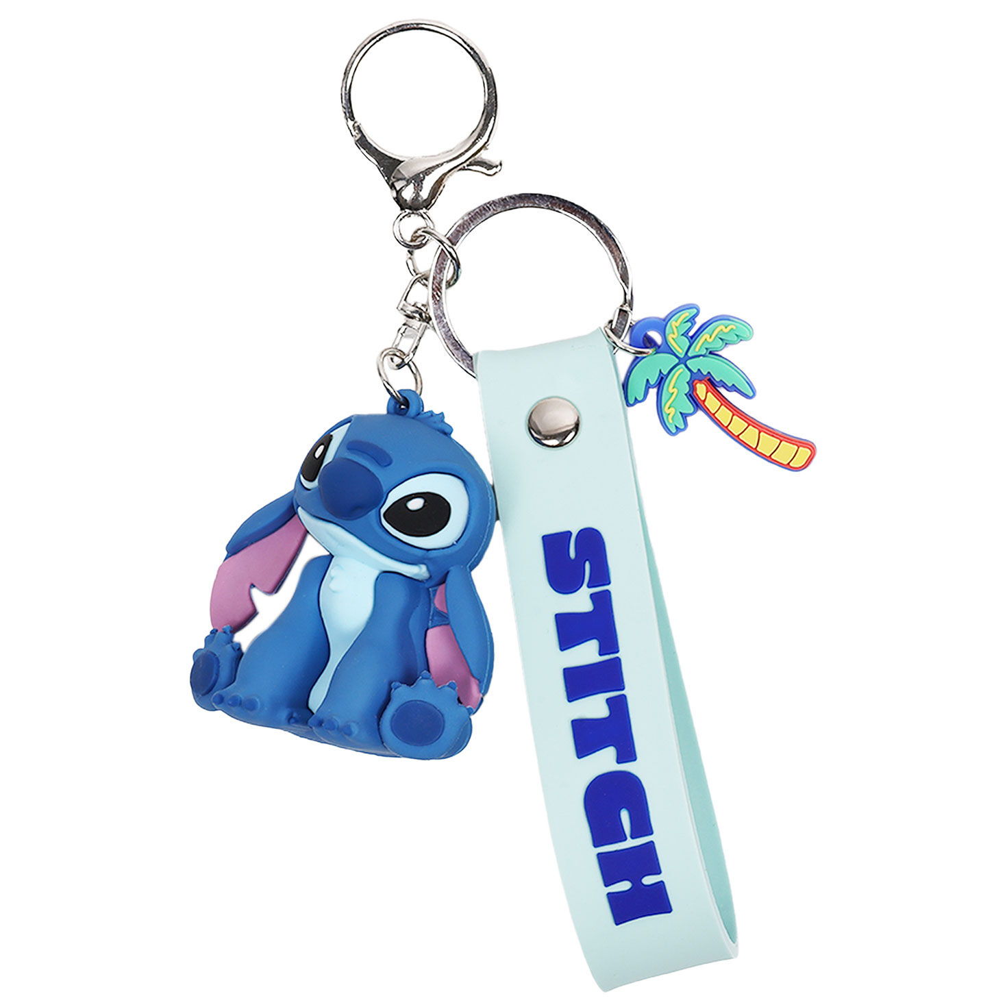Set of Stitch and Angel Pink and Blue Keychains single front image number 3