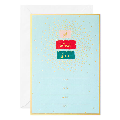 Oh What Fun Party Invitations, Pack of 10, 
