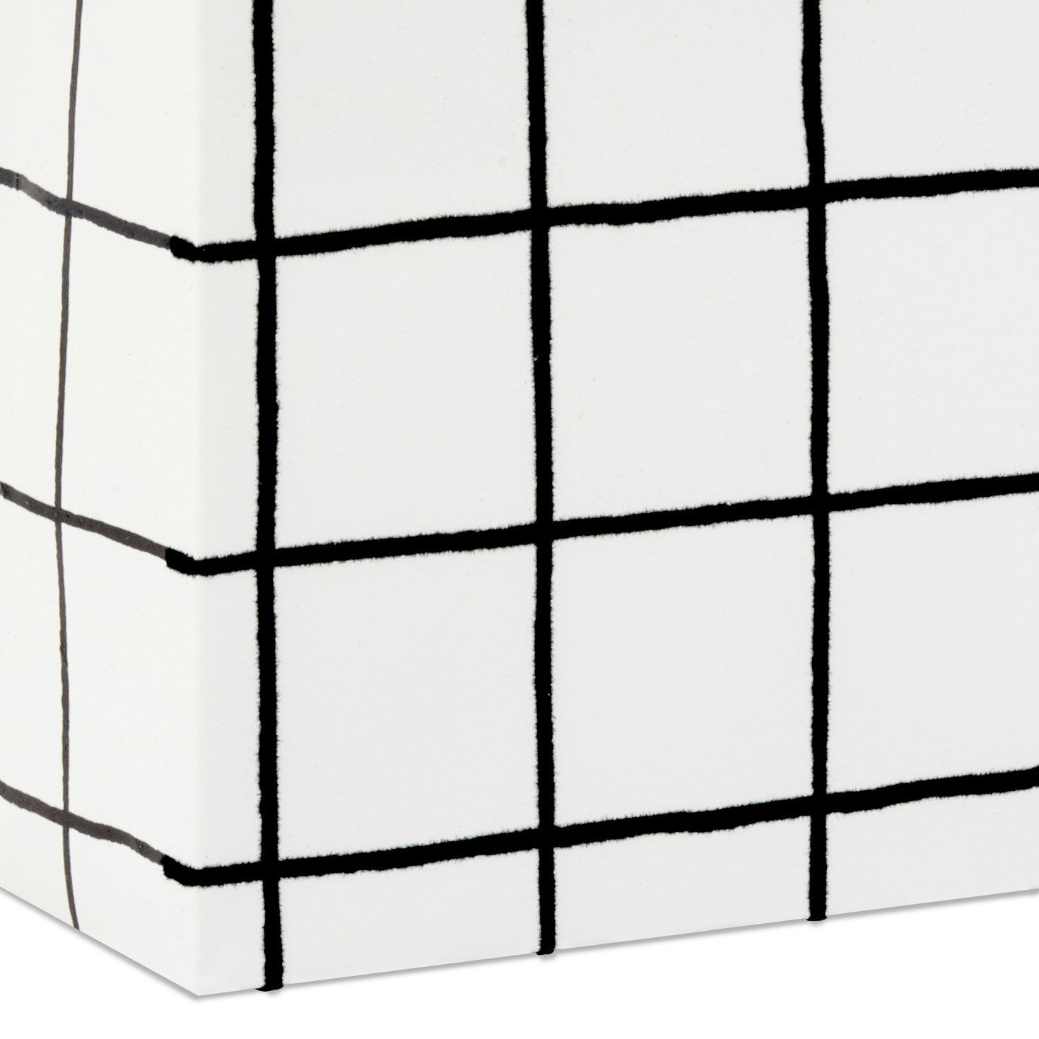 Black and White Windowpane Medium Gift Bag Base/Side Detail image number 5