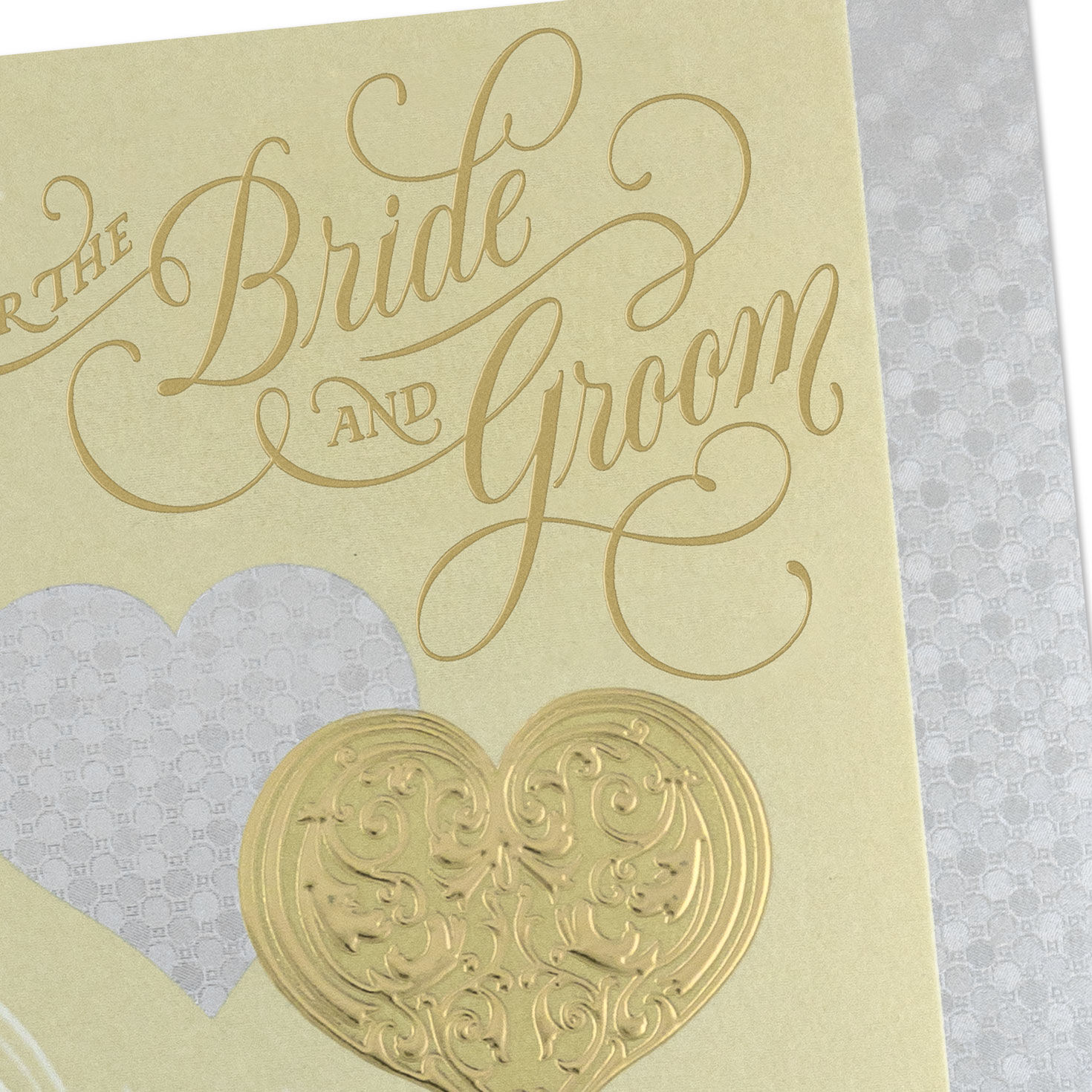 Silver and Gold Heart Wedding Card from Us  image number 4