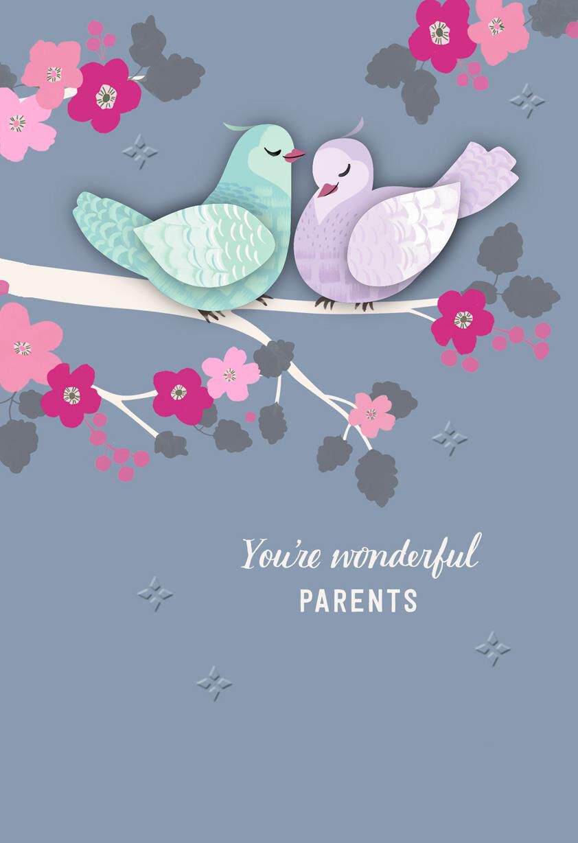 Lovebirds Anniversary Card for Parents