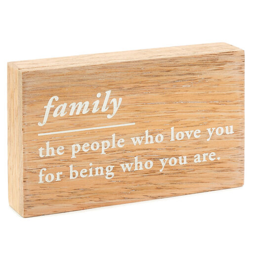 Family Definition Wood Block Quote Sign, 3x5, 