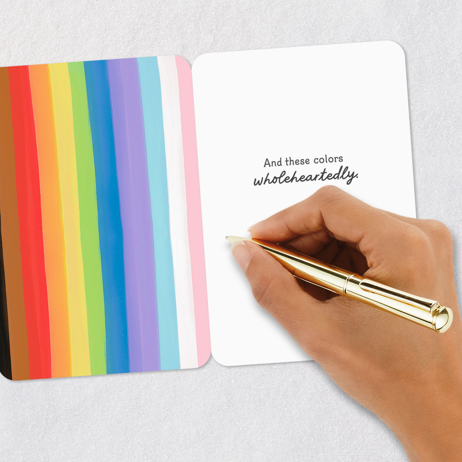 Rainbow Waves LGBTQ Pride Support Card Signing card image number 6