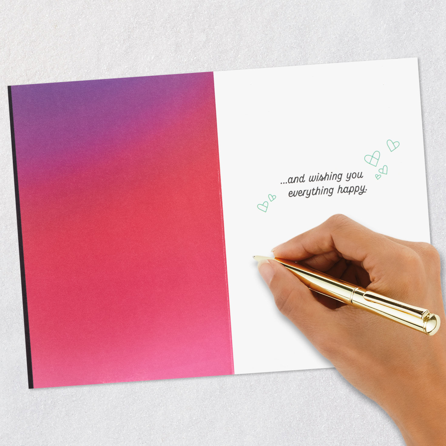 Neon Heart and Lettering Grandson Valentine's Day Card signing card image number 7