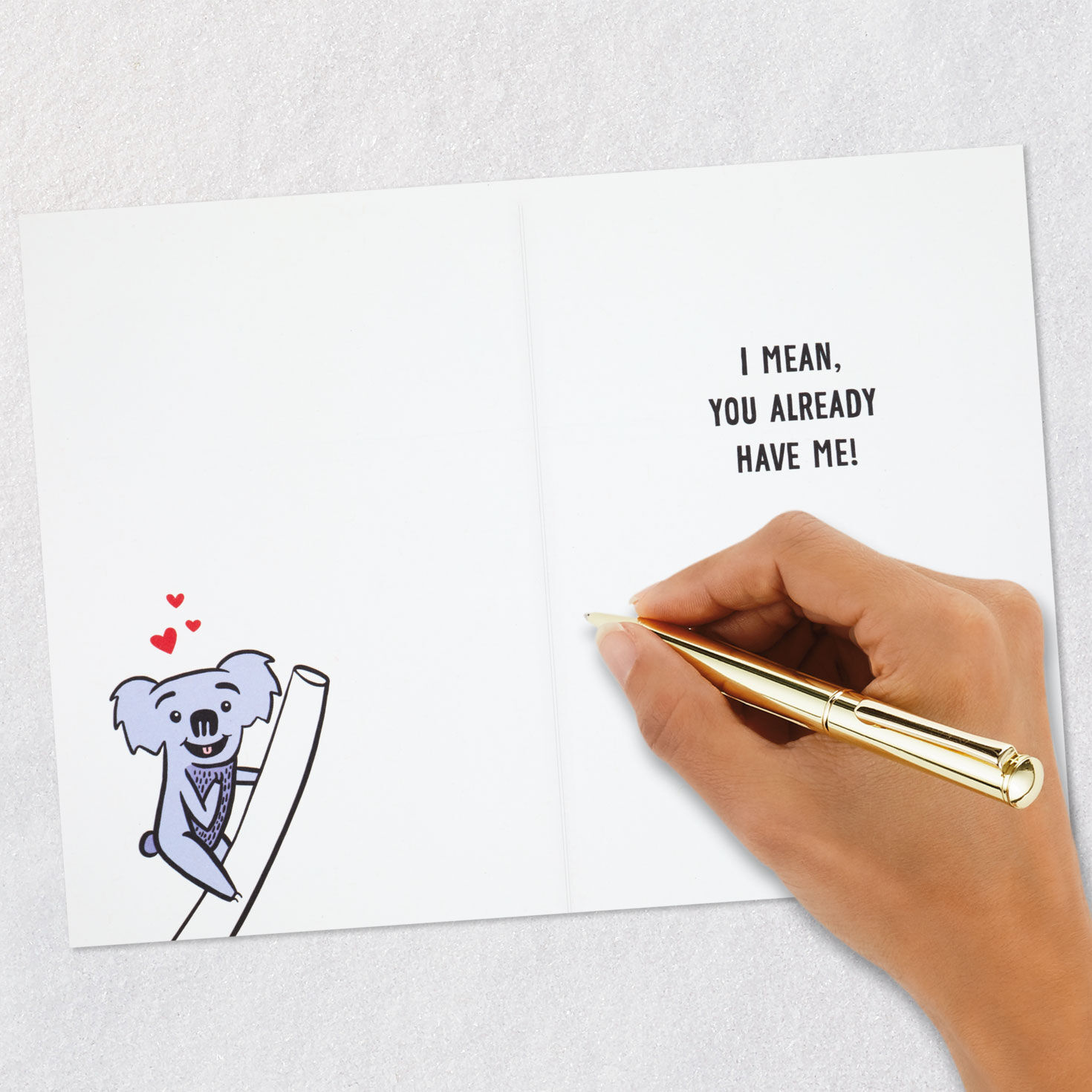 Red Heart Koala Sweetest Day Card for Partner Signing card image number 6