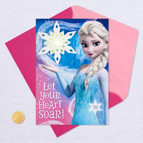 Disney Frozen Elsa Snowflake Musical Birthday Card With Light, , large image number 7