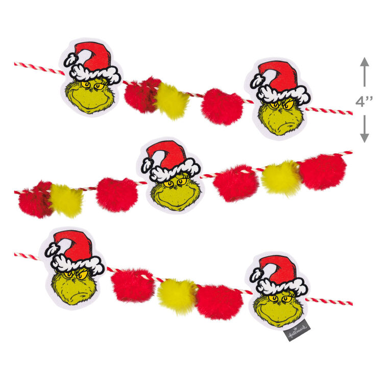 Grinch Felt Christmas Garland measurement image number 3