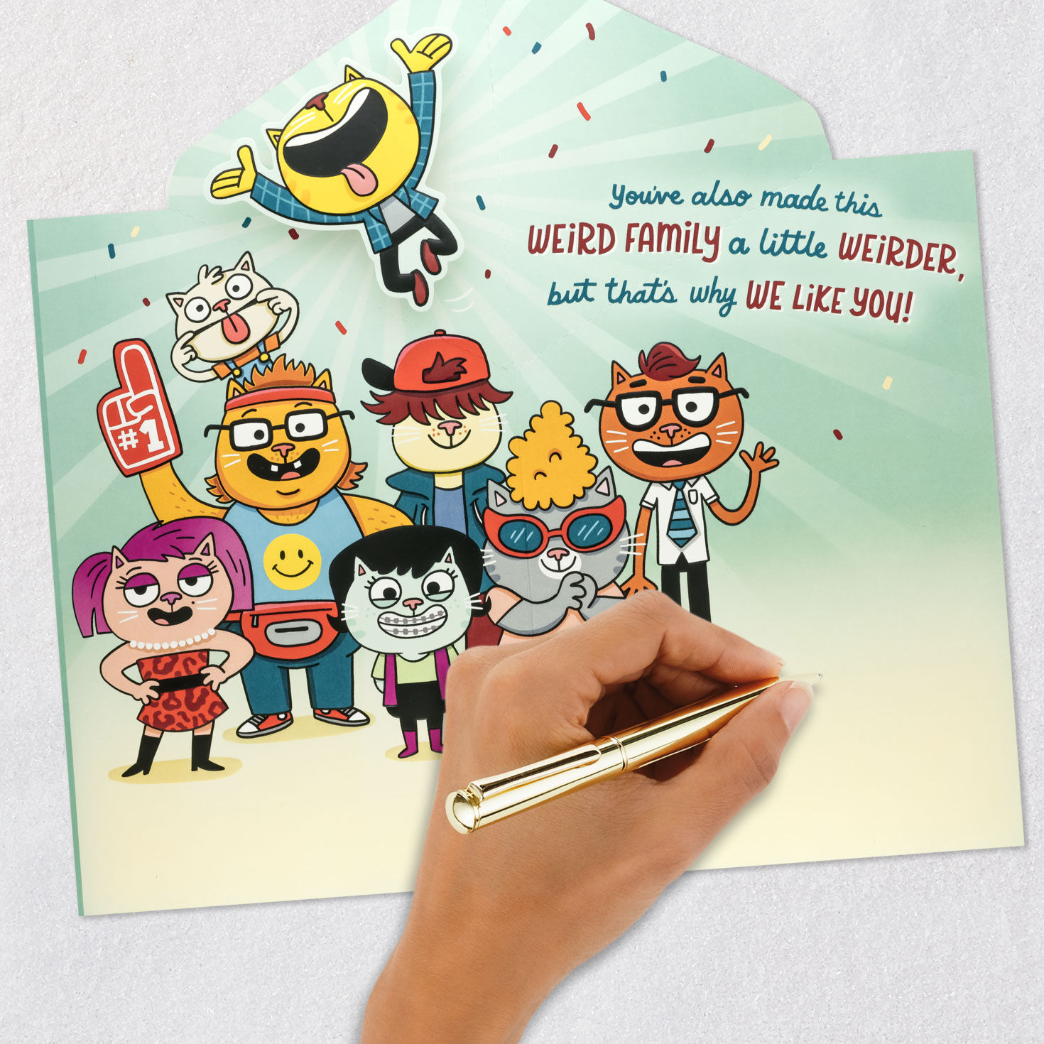 Funny Cat Family Father's Day Card for Son-in-Law Signing card image number 6