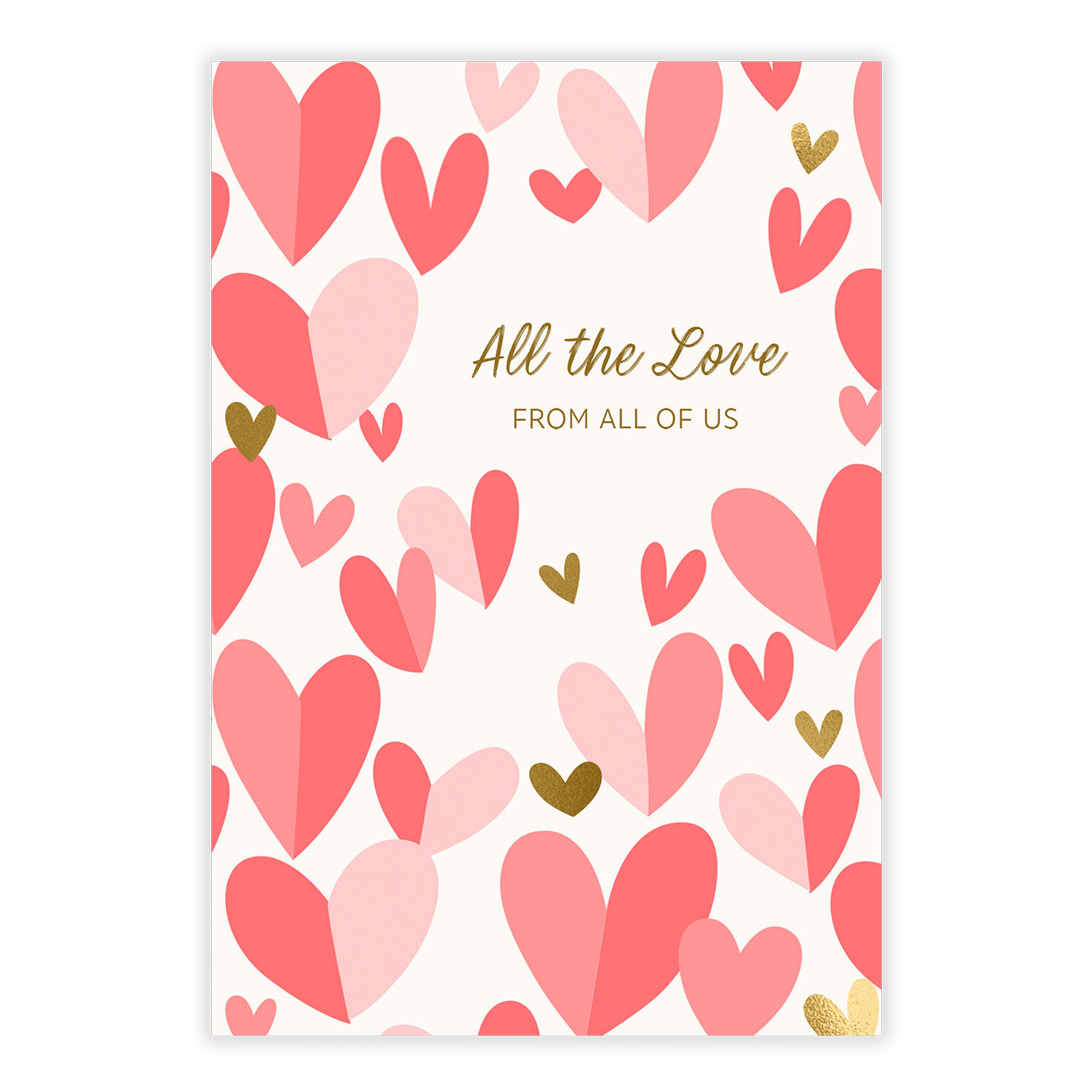 Pink and Gold Hearts Personalized Mother's Day Card front image number 2